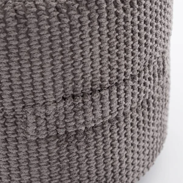 Dunelm Jenson Charcoal Waffle Pouffe 5 Dunelm Jenson Charcoal Waffle Pouffe - Image 5