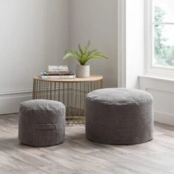 Dunelm Jenson Charcoal Waffle Pouffe 11 Dunelm Jenson Charcoal Waffle Pouffe -Furniture Sale Shop 30766413 alt05