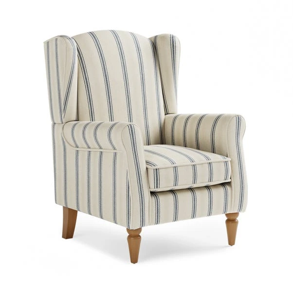Dunelm Oswald Self Assembly Pinstripe Armchair Folkstone Blue 2 Dunelm Oswald Self Assembly Pinstripe Armchair Folkstone Blue - Image 2