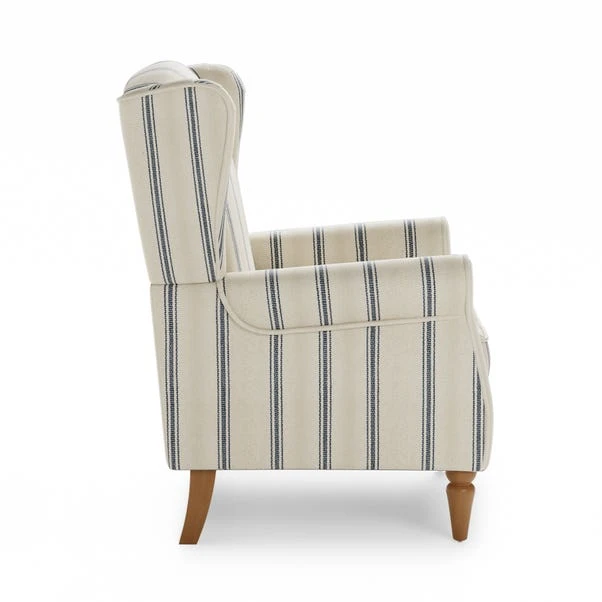 Dunelm Oswald Self Assembly Pinstripe Armchair Folkstone Blue 4 Dunelm Oswald Self Assembly Pinstripe Armchair Folkstone Blue - Image 4