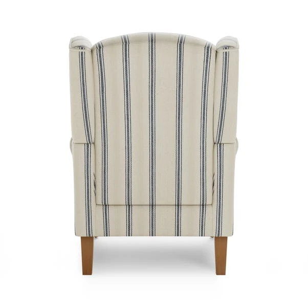 Dunelm Oswald Self Assembly Pinstripe Armchair Folkstone Blue 5 Dunelm Oswald Self Assembly Pinstripe Armchair Folkstone Blue - Image 5