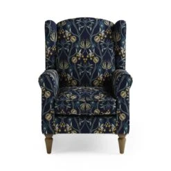 Dunelm Oswald Navy Havisham Print Wingback Armchair -Furniture Sale Shop 30766650 alt02