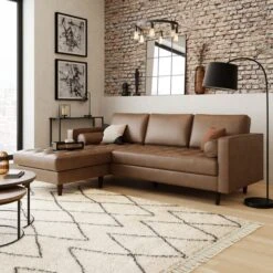 Dunelm Zoe Faux Leather Left Hand Corner Chaise