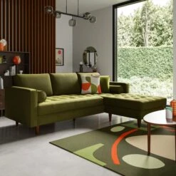 Dunelm Zoe Velvet Right Hand Corner Sofa