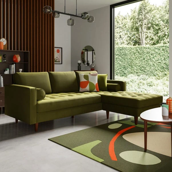 Dunelm Zoe Velvet Right Hand Corner Sofa 1 Dunelm Zoe Velvet Right Hand Corner Sofa