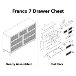 Dunelm Franco 7 Drawer Chest, Black 9 Dunelm Franco 7 Drawer Chest, Black -Furniture Sale Shop 30768079 alt09
