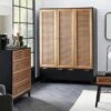 Dunelm Franco Triple Wardrobe, Black