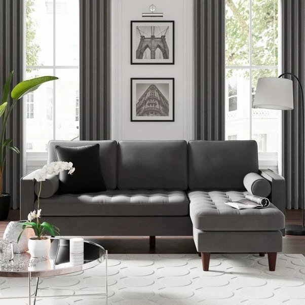 Dunelm Alfie Velvet Corner Chaise 1 Dunelm Alfie Velvet Corner Chaise