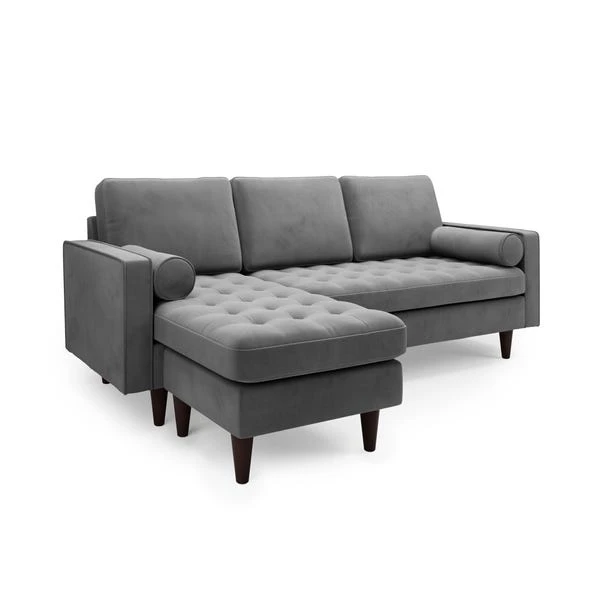 Dunelm Alfie Velvet Corner Chaise 2 Dunelm Alfie Velvet Corner Chaise - Image 2
