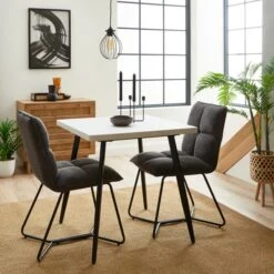 Dunelm Zuri Concrete Effect Square Dining Table