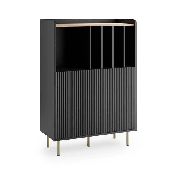 Dunelm Georgi Vinyl Cabinet Black 2 Dunelm Georgi Vinyl Cabinet Black - Image 2