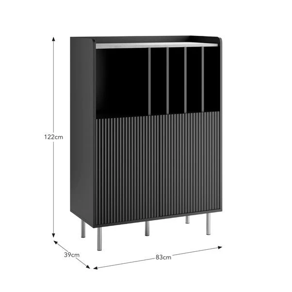 Dunelm Georgi Vinyl Cabinet Black 6 Dunelm Georgi Vinyl Cabinet Black - Image 6