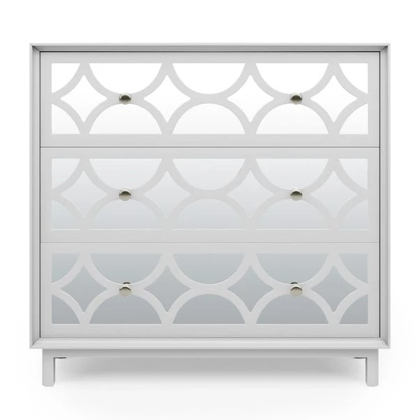 Dunelm Delphi 3 Drawer Chest, Grey & Mirrored 3 Dunelm Delphi 3 Drawer Chest, Grey & Mirrored - Image 3