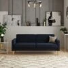 Dunelm Jacob Velvet Sofabed Luxe Navy