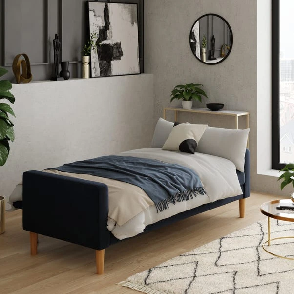 Dunelm Jacob Velvet Sofabed Luxe Navy 4 Dunelm Jacob Velvet Sofabed Luxe Navy - Image 4