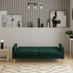 Dunelm Jacob Velvet Sofabed Bottle Green 8 Dunelm Jacob Velvet Sofabed Bottle Green -Furniture Sale Shop 30776265 alt02