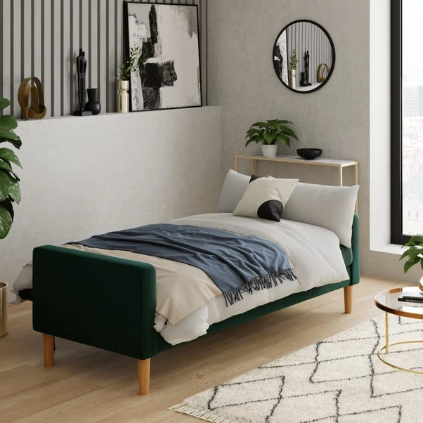 Dunelm Jacob Velvet Sofabed Bottle Green 4 Dunelm Jacob Velvet Sofabed Bottle Green - Image 4