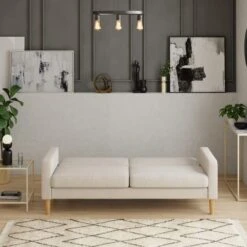 Dunelm Jacob Sherpa Sofa Bed Ivory -Furniture Sale Shop 30776267 alt02