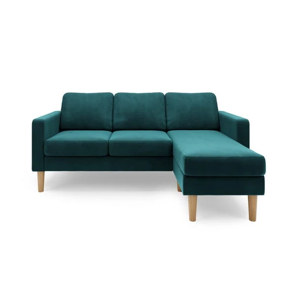 Dunelm Jacob Velvet Small Corner Chaise Sofa 2 Dunelm Jacob Velvet Small Corner Chaise Sofa - Image 2
