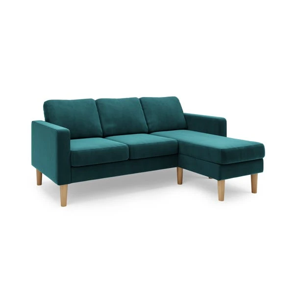 Dunelm Jacob Velvet Small Corner Chaise Sofa 3 Dunelm Jacob Velvet Small Corner Chaise Sofa - Image 3