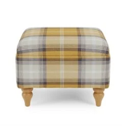 Dunelm Oswald Check Storage Footstool Tapered Leg -Furniture Sale Shop 30779049 alt02