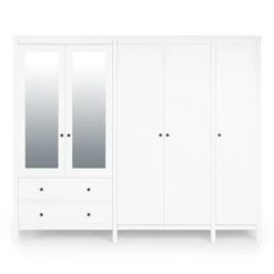 Dunelm Lynton 5 Door Wardrobe White -Furniture Sale Shop 30780267 alt02