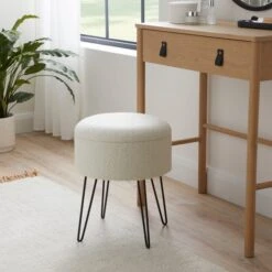 Dunelm Joanna Sherpa Footstool -Furniture Sale Shop 30780482 alt03