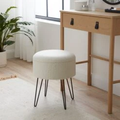 Dunelm Joanna Sherpa Footstool -Furniture Sale Shop 30780482 alt04