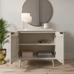Dunelm Neena Small Sideboard, White Wash Acacia Wood -Furniture Sale Shop 30781310 alt02