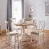 Julian Bowen Davenport Round Pedestal Dining Table With 4 Dining Chairs