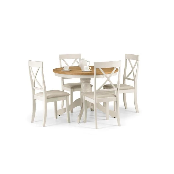 Julian Bowen Davenport Round Pedestal Dining Table With 4 Dining Chairs 4 Julian Bowen Davenport Round Pedestal Dining Table With 4 Dining Chairs - Image 4