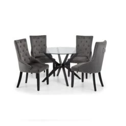 Julian Bowen Hayden Round Glass Dining Table -Furniture Sale Shop 30794260 alt05