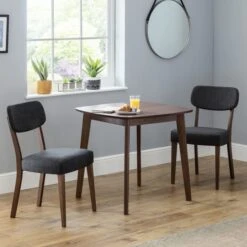 Julian Bowen Lennox Square Dining Table With 2 Farringdon Chairs