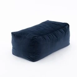 Dunelm Eliza Rectangular Pouffe Luxe Navy -Furniture Sale Shop 30799691 alt02