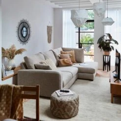 The Edited Life Aztec Jute Bobble Pouffe -Furniture Sale Shop 30799698 alt07