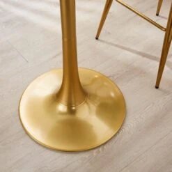 Dunelm Silas White Faux Marble Bar Table Gold -Furniture Sale Shop 30802254 alt02