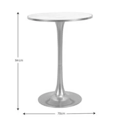 Dunelm Silas White Faux Marble Bar Table Gold -Furniture Sale Shop 30802254 alt04