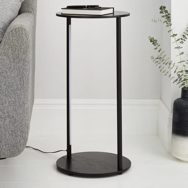 Dunelm Cole Side Table With LED Light Black 2 Dunelm Cole Side Table With LED Light Black - Image 2
