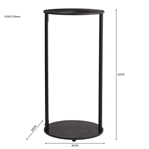 Dunelm Cole Side Table With LED Light Black 6 Dunelm Cole Side Table With LED Light Black - Image 6
