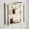 Dunelm Aiko Wall Unit With LED Lights Black And Faux Marble