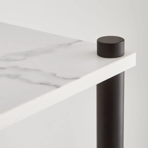 Dunelm Aiko Wall Unit With LED Lights Black And Faux Marble 3 Dunelm Aiko Wall Unit With LED Lights Black And Faux Marble - Image 3