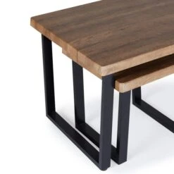 Dunelm Freddie Rustic Wood Effect Nest Coffee Table -Furniture Sale Shop 30809245 alt05