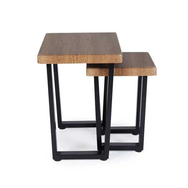 Dunelm Freddie Rustic Wood Effect Nest Of Tables 3 Dunelm Freddie Rustic Wood Effect Nest Of Tables - Image 3