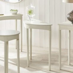 Pacific Lifestyle Pacific Naha Half Moon Console Table, Painted Pine