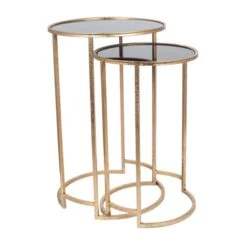 Pacific Lifestyle Pacific Veneziano Set Of 2 Nest Of Tables, Iron & Glass -Furniture Sale Shop 30821749 alt05