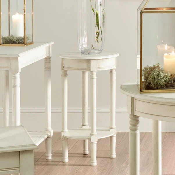 Pacific Lifestyle Pacific Heritage Round Side Table, Painted Pine 1 Pacific Lifestyle Pacific Heritage Round Side Table, Painted Pine